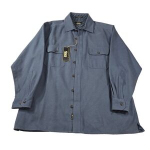 Levi Strauss & Co Mens Soft Brushed Cotton Blue Button up Heavy Lined Shirt L